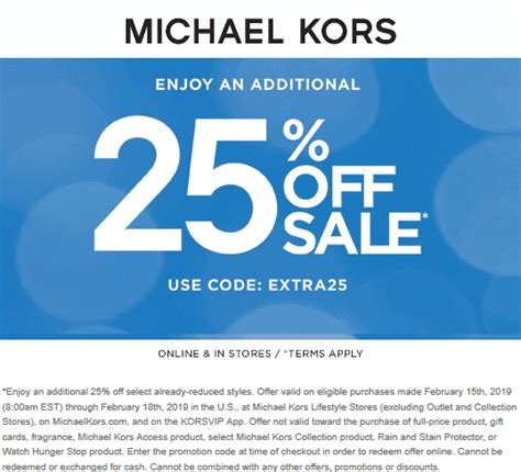 current michael kors promo code.